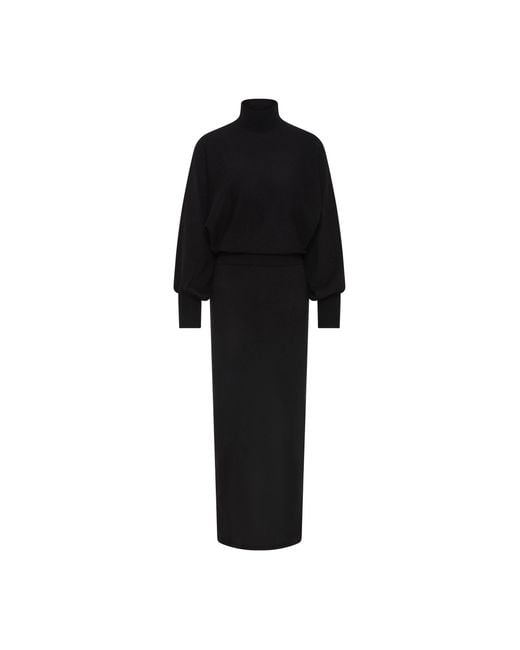 Rebecca Vallance Black Balletic Knit Midi Dress