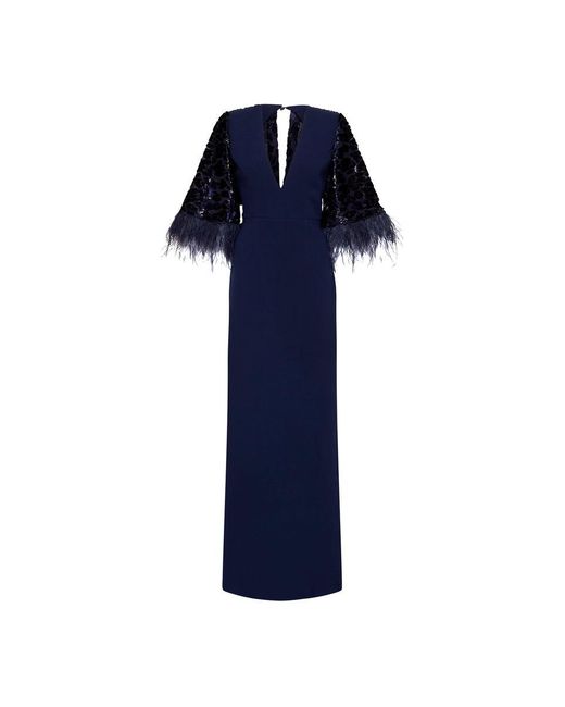 Rebecca Vallance Blue Maelle Cape Gown