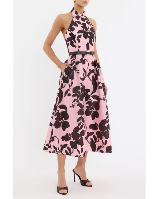 Rebecca Vallance White Connie Halter Midi Dress