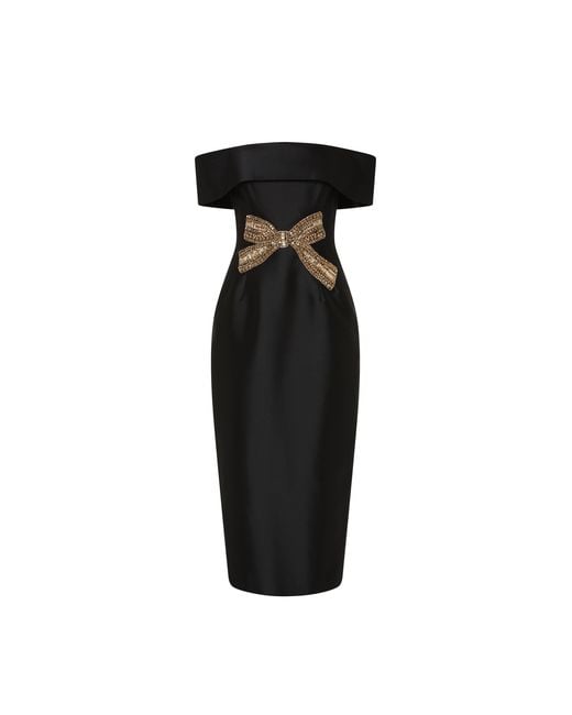 Rebecca Vallance Black Venus Midi Dress