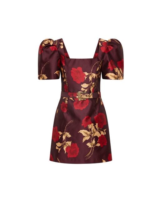 Rebecca Vallance Red Melora Short Sleeve Mini Dress