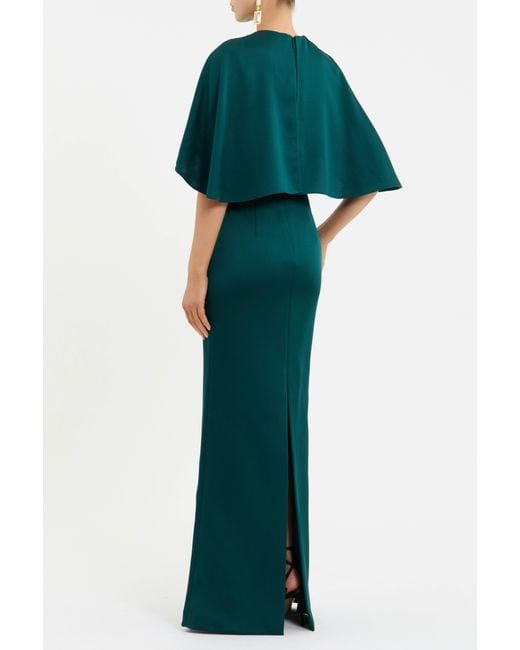Rebecca Vallance Green Ellerie Cape Gown