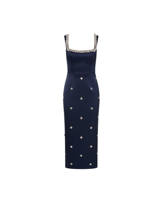 Rebecca Vallance Blue Ayla Midi Dress