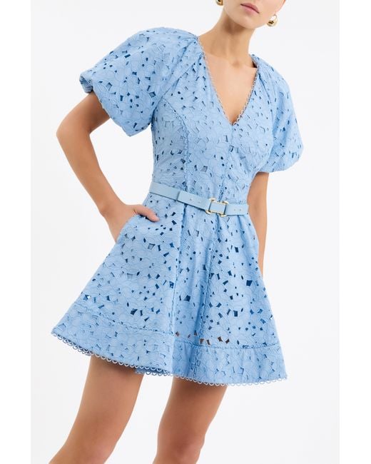 Rebecca Vallance Blue Wilda Mini Dress