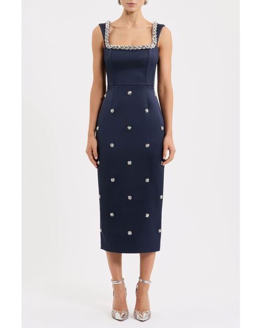 Rebecca Vallance Blue Ayla Midi Dress
