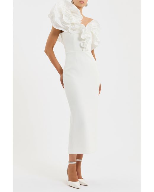 Rebecca Vallance White Ozias Midi Dress