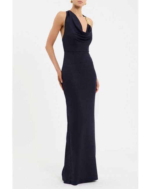 Rebecca Vallance Blue Ayesha Halter Maxi Dress