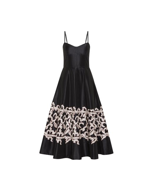 floral ivory dress Delphine Dress in Ivory Silk Wool with Floral Appliqué 2