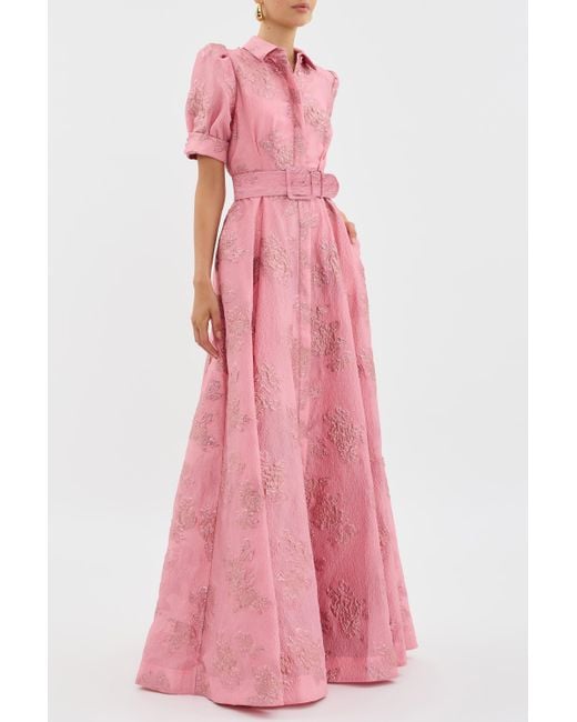 Rebecca Vallance Pink Annette Button Gown