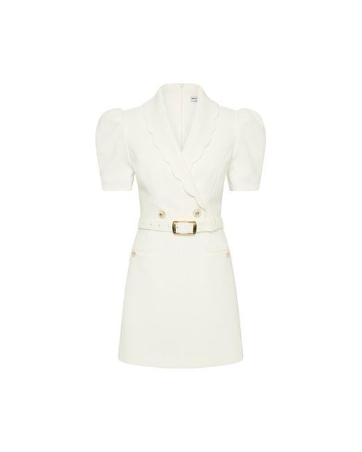 Rebecca Vallance White Marina Short Sleeve Mini Dress