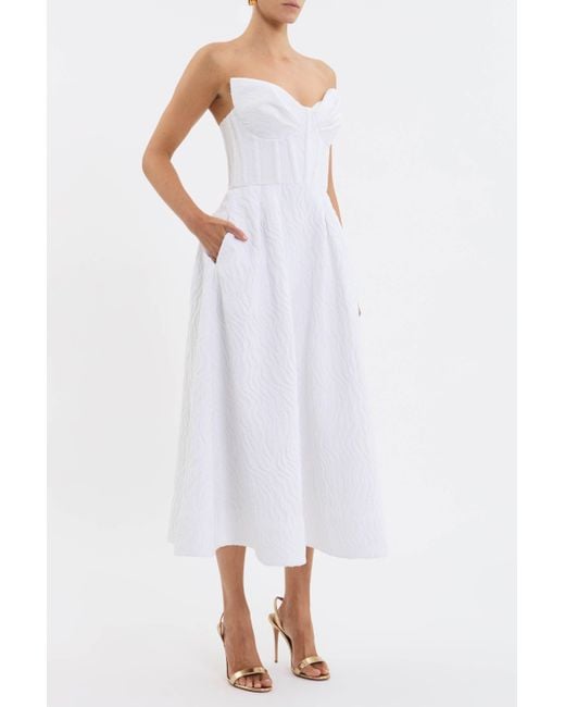 Rebecca Vallance White Bridgette Midi Dress