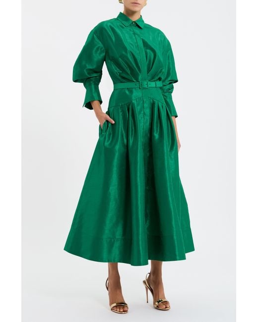Rebecca Vallance Green Maple Shirt Midi Dress