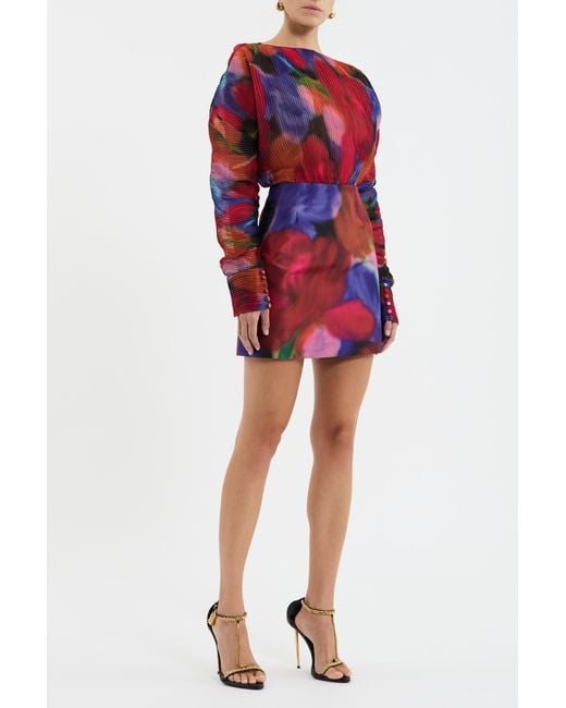 Rebecca Vallance Red Cabaret Roses Mini Dress