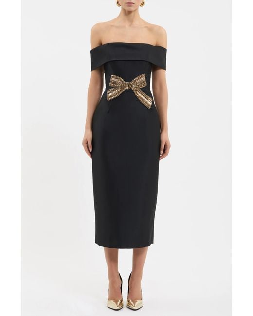 Rebecca Vallance Black Venus Midi Dress