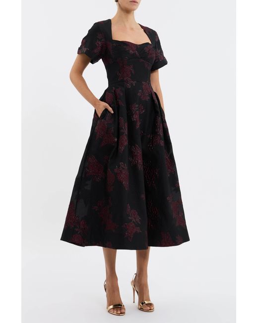 Rebecca Vallance Black Florentina Midi Dress
