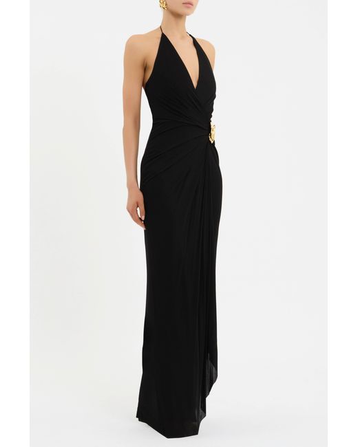 Rebecca Vallance Black Zaley Halter Maxi Dress