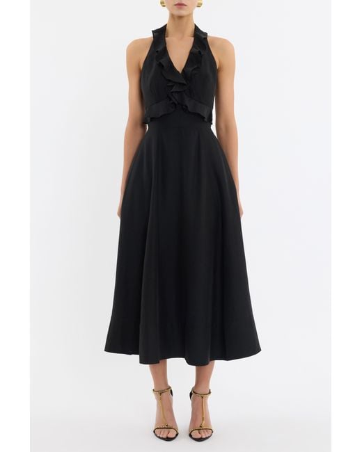 Rebecca Vallance Black Sable Midi Dress