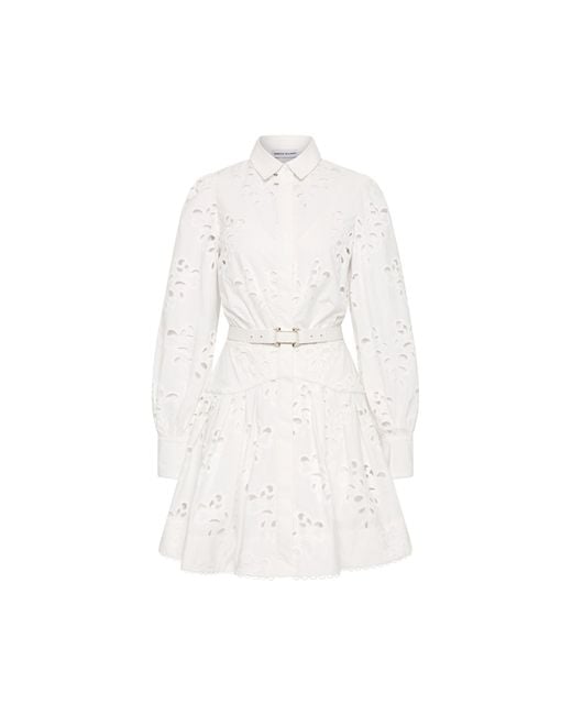 Rebecca Vallance White Artesan Long Sleeve Mini Dress