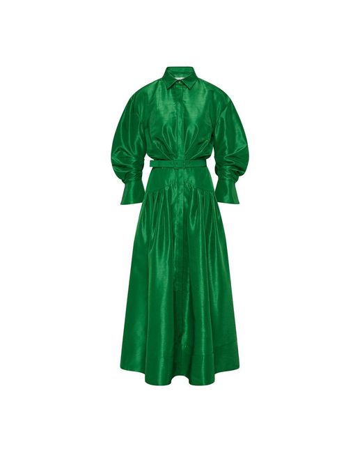 Rebecca Vallance Green Maple Shirt Midi Dress