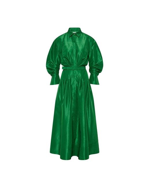 Rebecca Vallance Green Maple Shirt Midi Dress