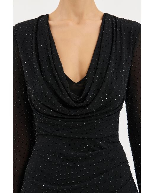Rebecca Vallance Black Stardust Mini Dress