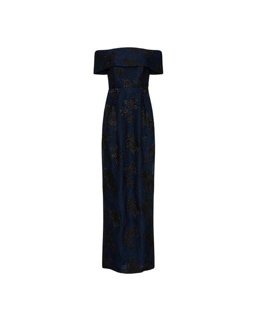 Rebecca Vallance Blue Antoinette Off Shoulder Gown