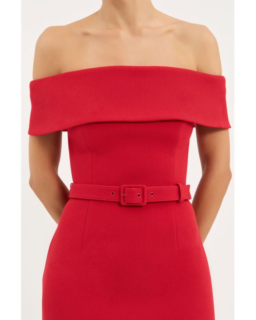 Rebecca Vallance Red Precious Midi Dress