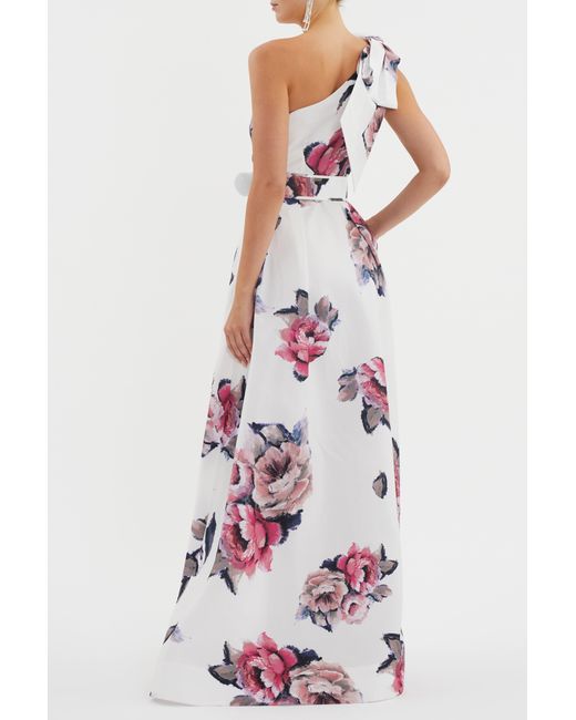 Rebecca Vallance White Aveline One Shoulder Gown