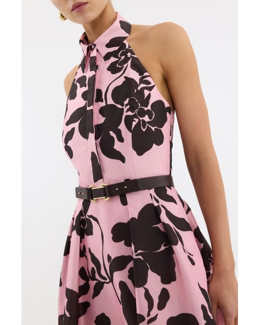 Rebecca Vallance White Connie Halter Midi Dress