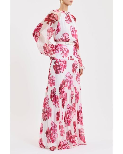 Rebecca Vallance Pink Damask Rose Maxi Dress