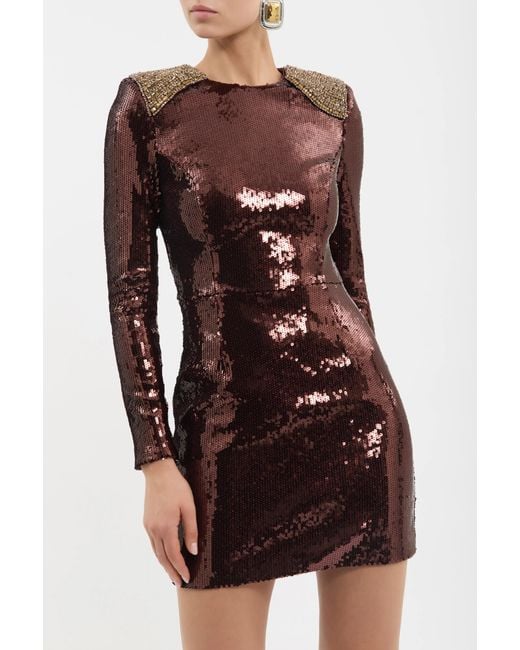 Rebecca Vallance Purple Glimmer Mini Dress