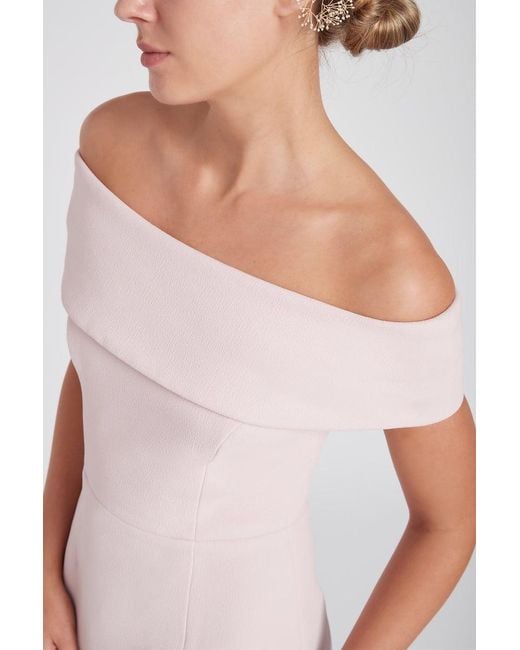 Rebecca Vallance Pink Amore Off Shoulder Midi Dress