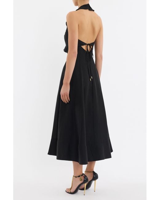 Rebecca Vallance Black Sable Midi Dress