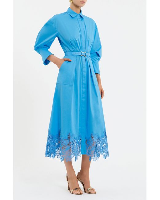 Rebecca Vallance Blue Montreux Shirt Midi Dress