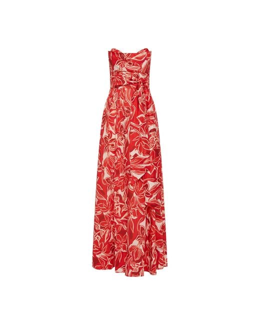 Rebecca Vallance Red Alloure Strapless Maxi Dress