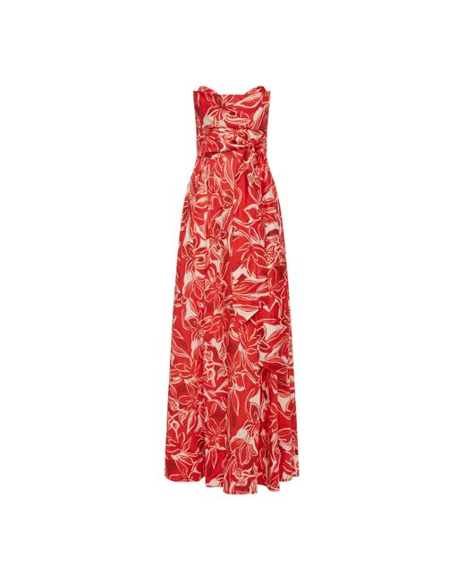 Rebecca Vallance Red Alloure Strapless Maxi Dress