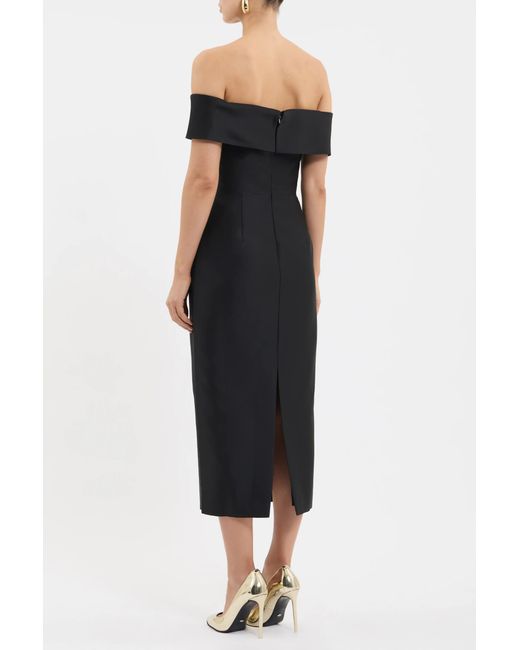 Rebecca Vallance Black Venus Midi Dress