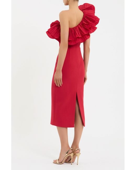 Rebecca Vallance Red Zarya Midi Dress