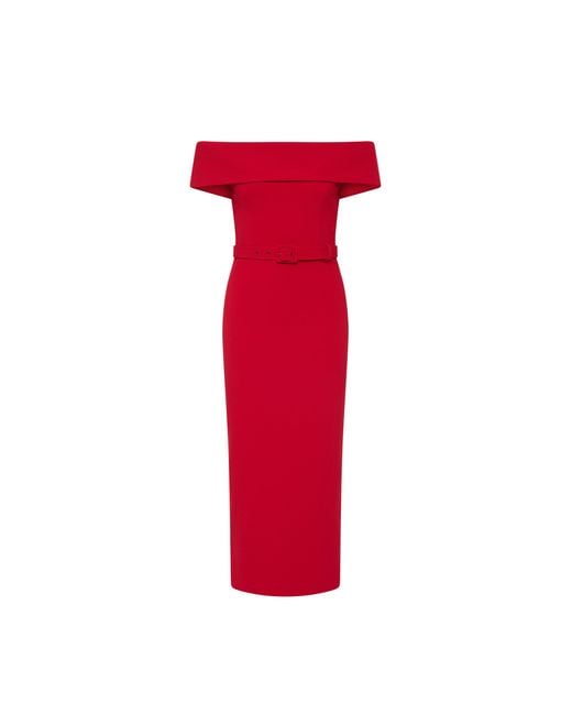 Rebecca Vallance Red Precious Midi Dress