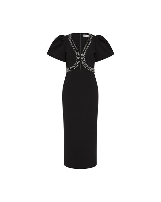 Rebecca Vallance Black Nyx Puff Sleeve Midi Dress
