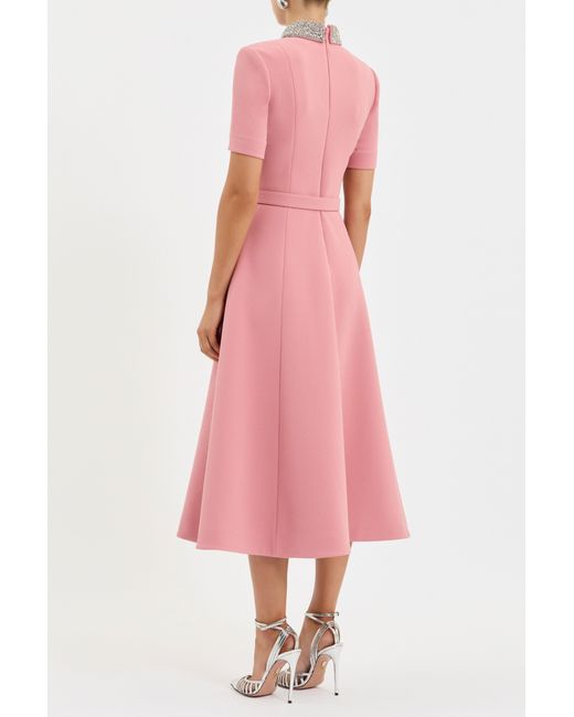 Rebecca Vallance Pink Xena Short Sleeve Midi Dress