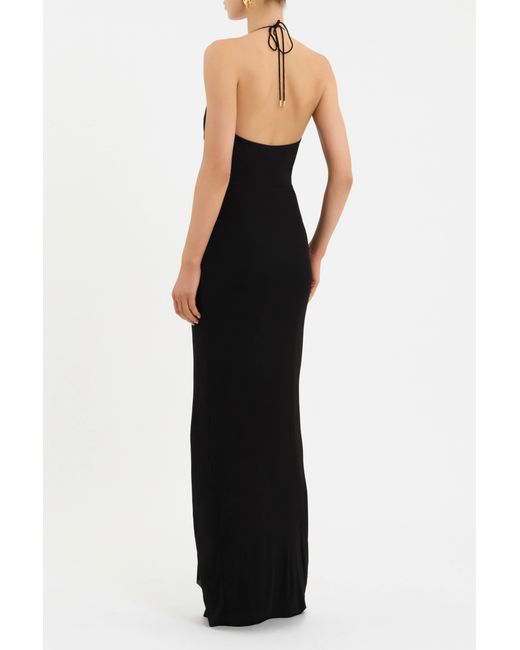 Rebecca Vallance Black Zaley Halter Maxi Dress