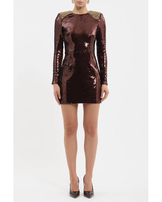 Rebecca Vallance Purple Glimmer Mini Dress