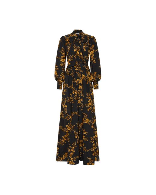 Rebecca Vallance Multicolor Gilded Floral Long Sleeve Maxi Dress