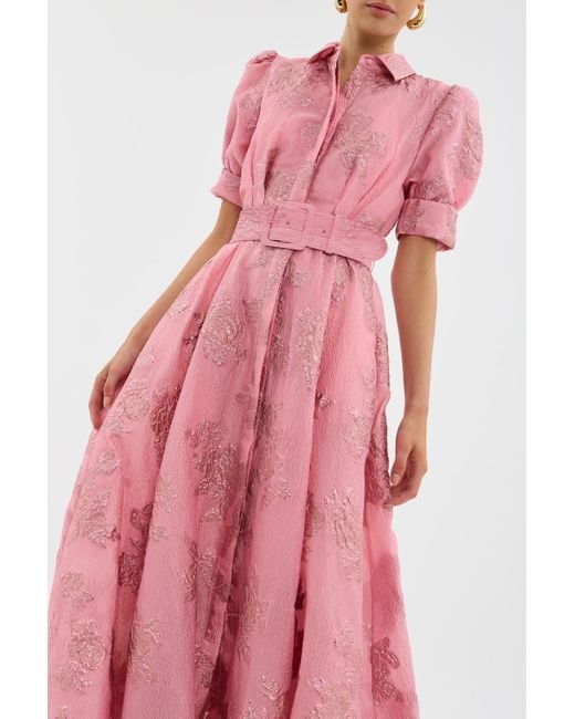 Rebecca Vallance Pink Annette Button Gown