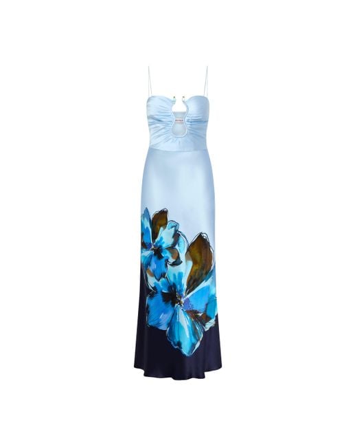 Rebecca Vallance Blue Cyran Midi Dress