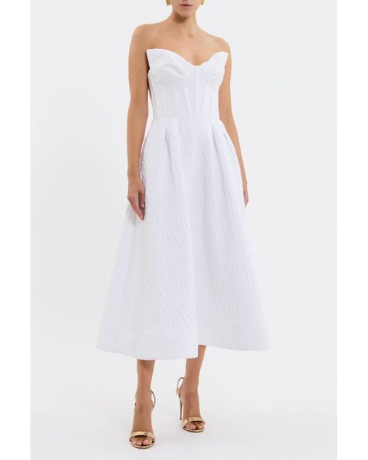 Rebecca Vallance White Bridgette Midi Dress