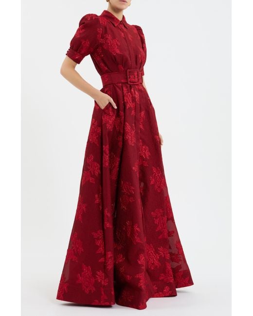 Rebecca Vallance Red Henrietta Button Gown