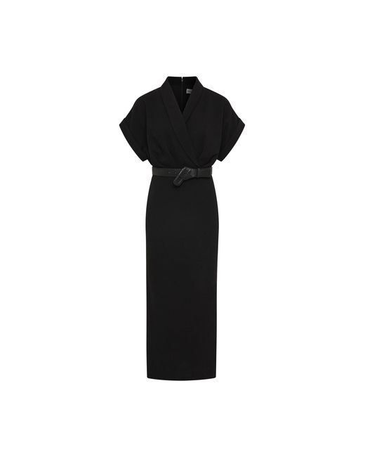 Rebecca Vallance Black Tallon Short Sleeve Midi Dress