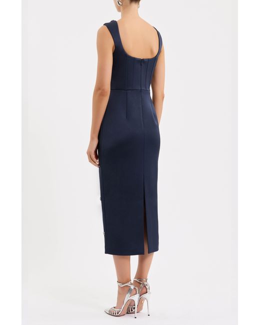 Rebecca Vallance Blue Ayla Midi Dress